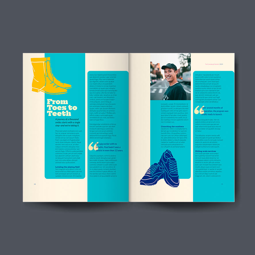Everybody dentist annual report cover and table of contents
